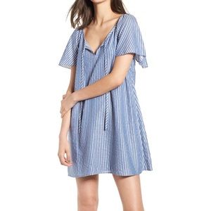 Hinge metallic stripe shift dress